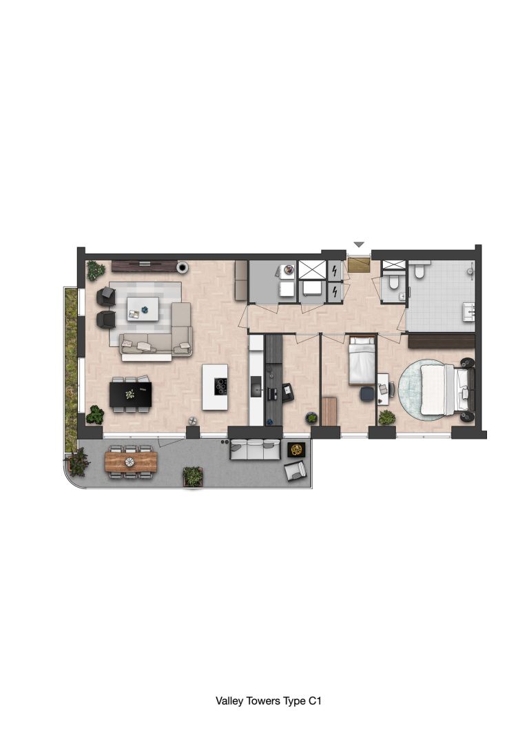 CG-Presentations - Architectuur - Plattegronden - Valley Towers - Jutsefasehof - Plattegrond-Valley-Towers-Type-C1