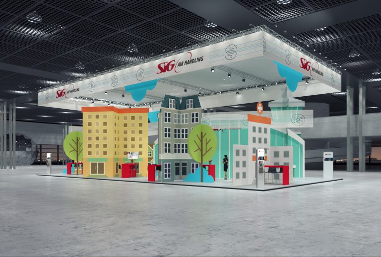CG-Presentations - Standbouw - 3D - SIG Air Handling - Een beurstand concept uitgewerkt tot 3D visual.
