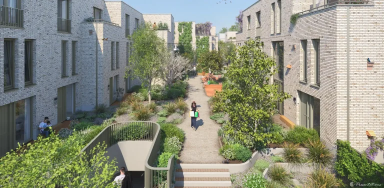 Overzicht van vastgoed projecten met artist impressions en visualisaties