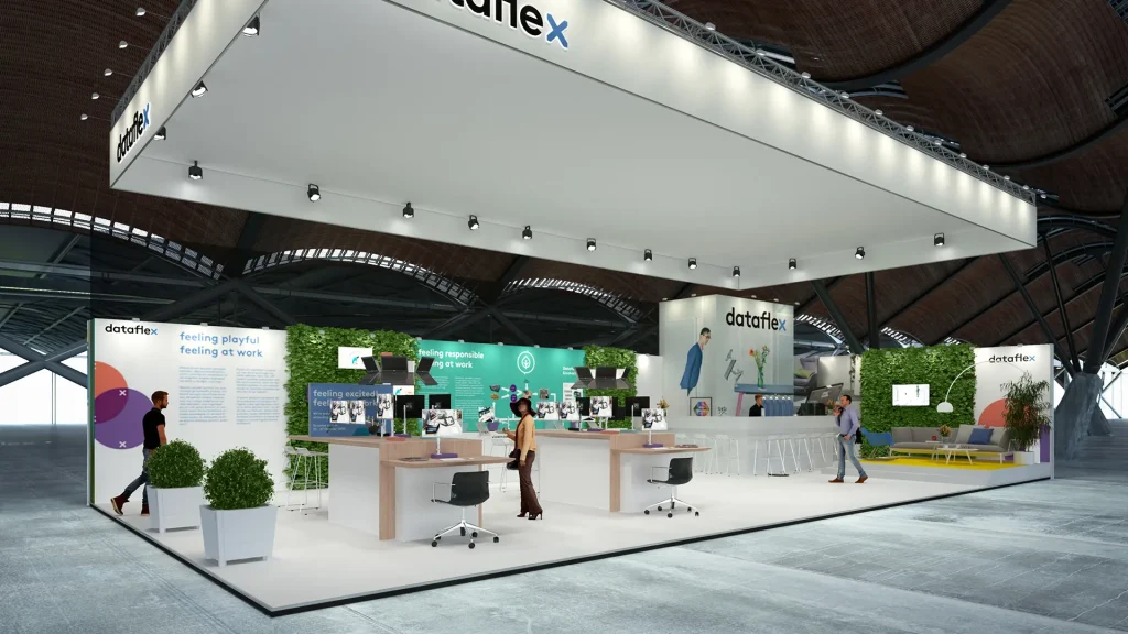 3D beursstand visualisatie voor Dataflex – standbouw Cauda
