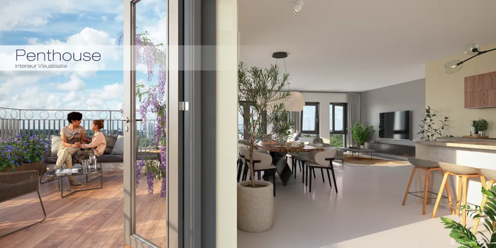 3D visualisatie penthouse – artist impressions voor luxe interieurs