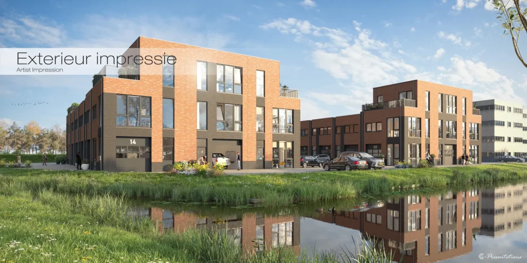 Exterieur 3D impressie van nieuwbouw