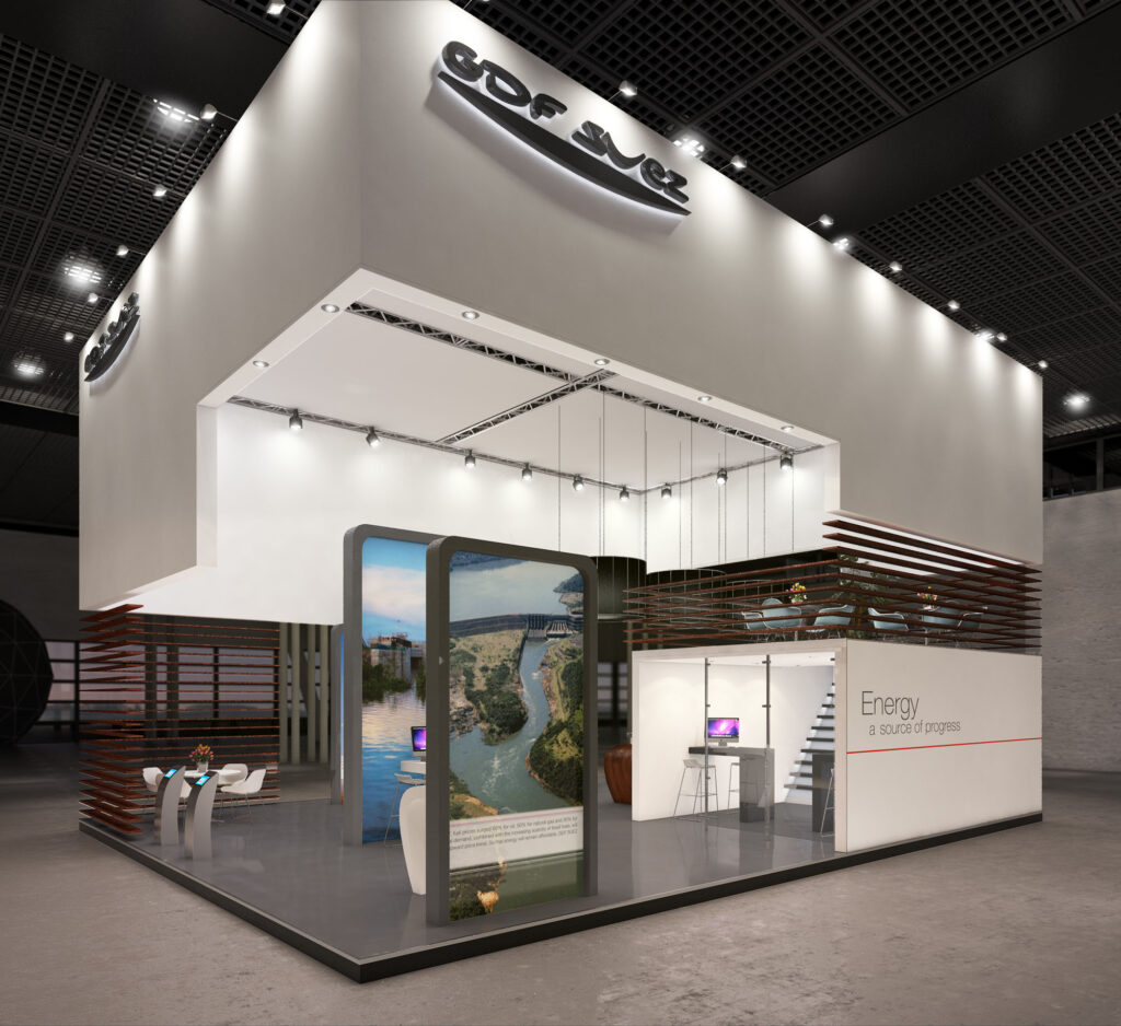3D beursstand Impressie voor GDF Suez – standbouw Outstand