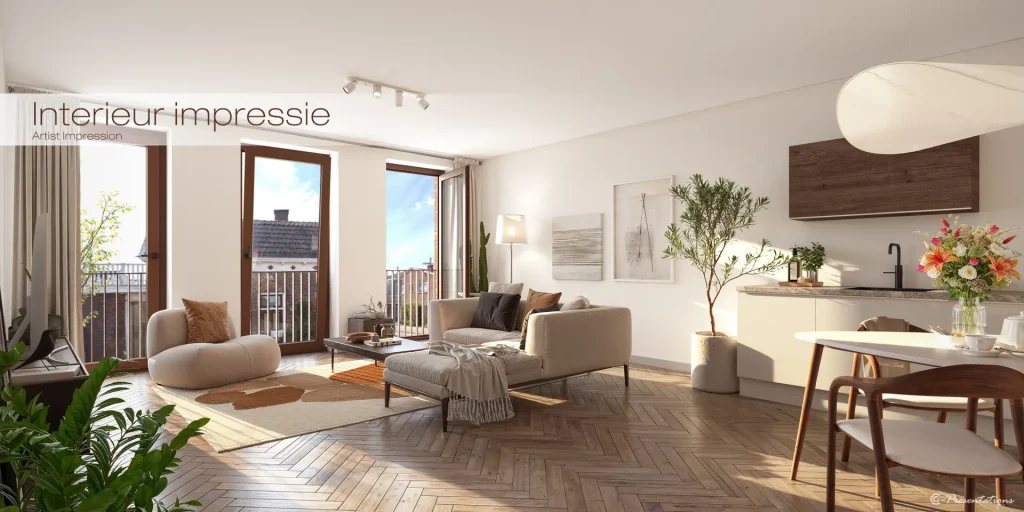 artist impressions Interieur– 3D visualisatie woonkamer