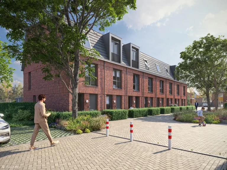 Exterieur visualisatie van woningen Raadshof in Ede