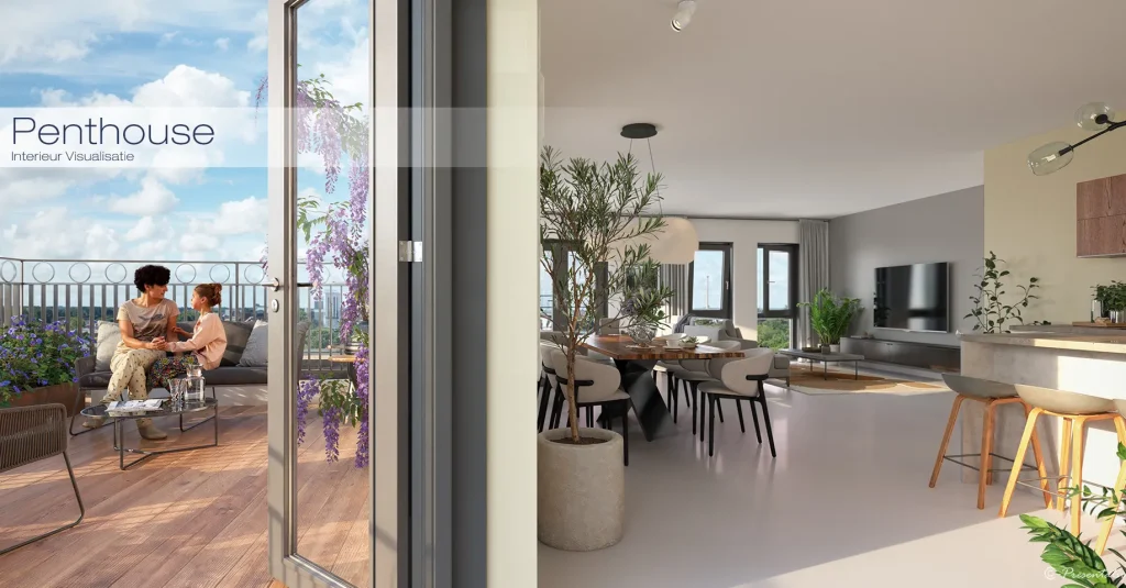 3D visualisatie penthouse – artist impressions voor luxe interieurs