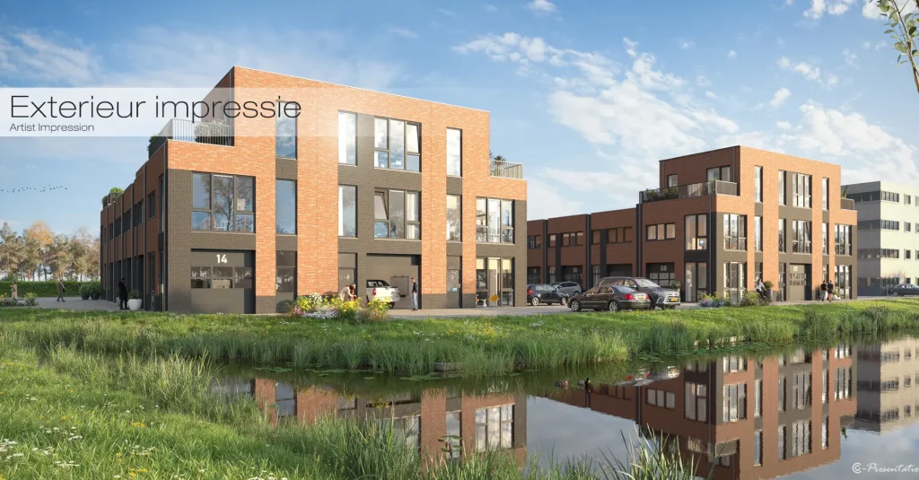 Exterieur 3D impressie van nieuwbouw