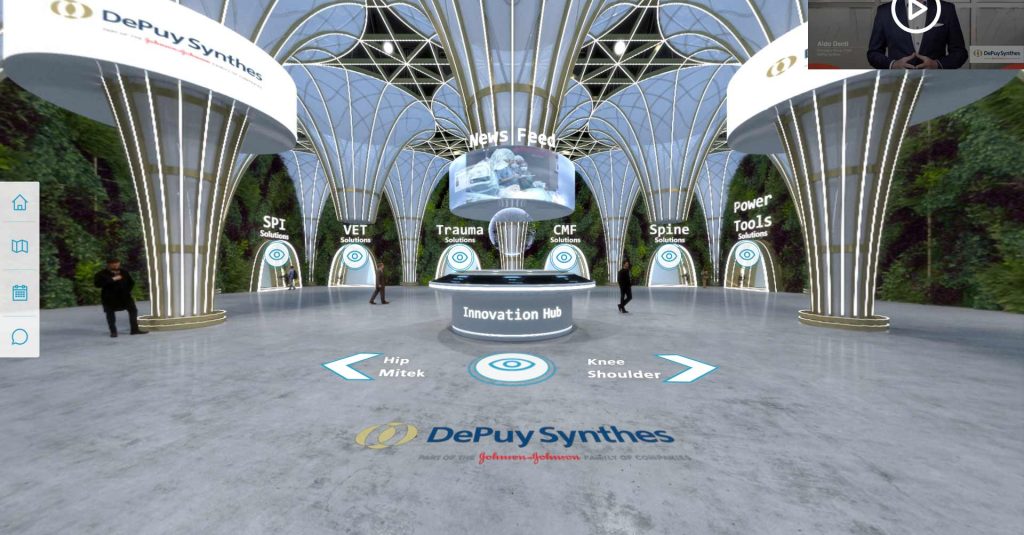 3D beursstand impressie - CG-Presentations - Product, Standbouw, Video & Animatie, VR 360 - Johnson & Johnson Davos - Innovation Hub - VR - Virtual Reality